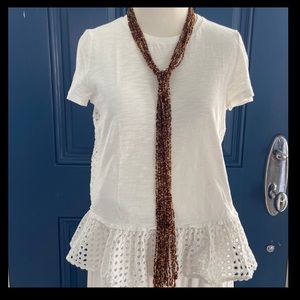 kate spade Broome Street “Ooh La La” White Short Sleeved Oversized Top